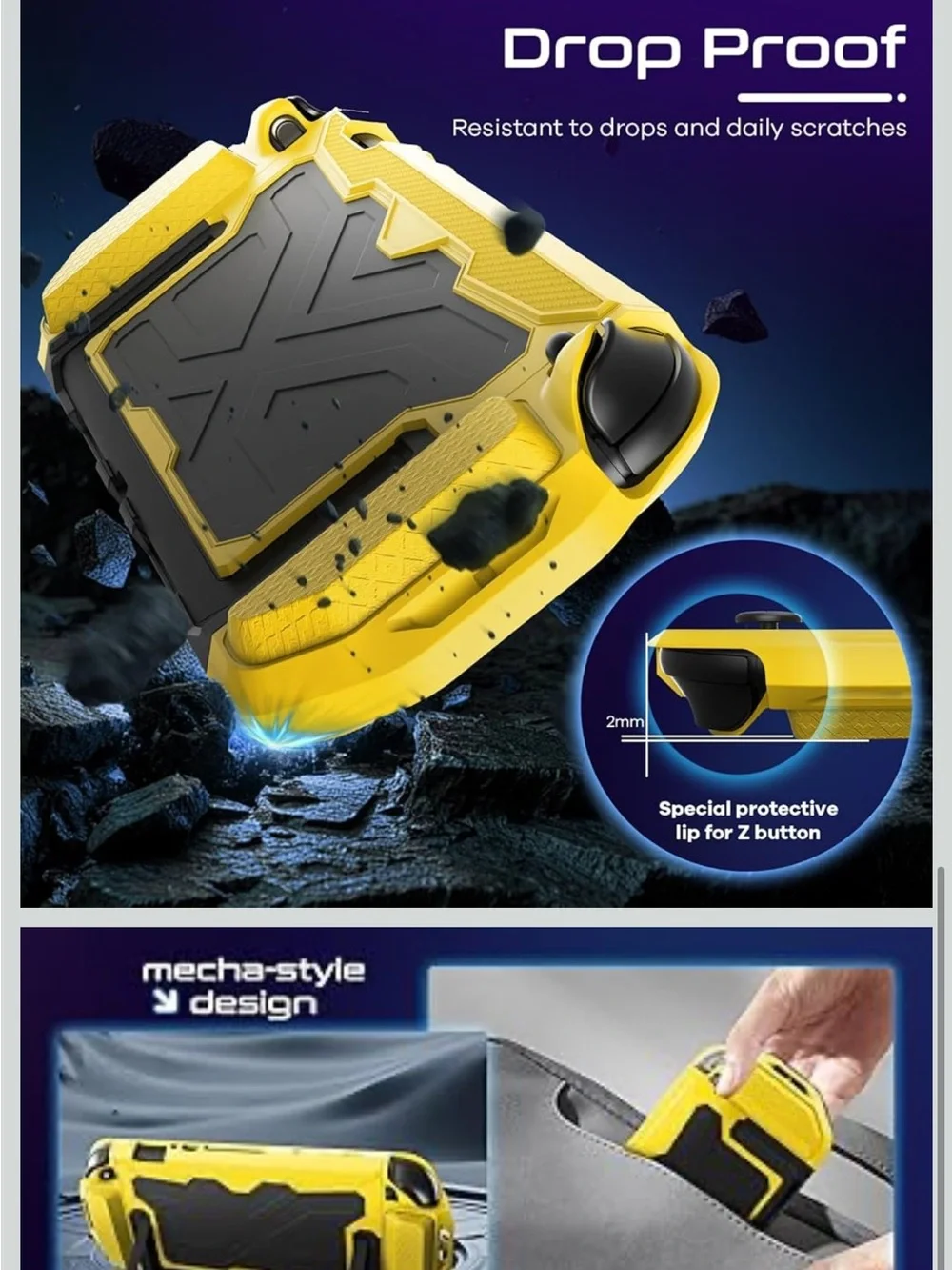 Dockable Switch 2 Grip Case 3pc. Set Military Protection Yellow/Black